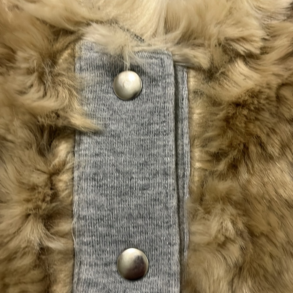NSF Women’s Faux Fur Jacket - Tan and Gray - Picture 8 of 8